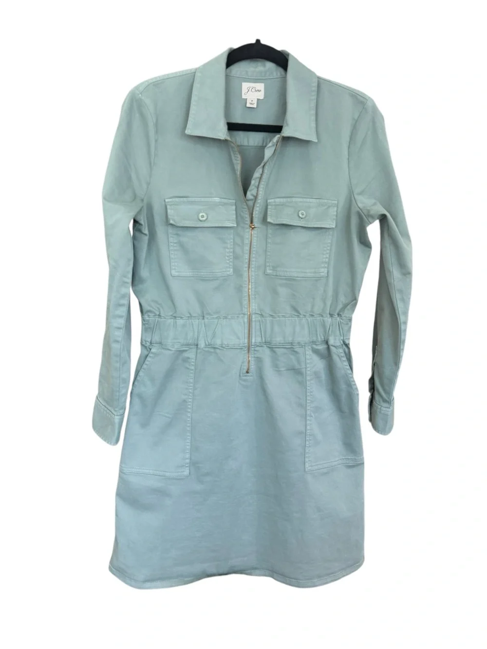J. Crew Sage Green Utility Midi Dress